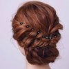 BETITETO Rhinestone Flower Hair Pins, 40 Pcs U-Shaped Crystal Party Wedding Bridal Hair Accessories for Women Girls (Black)