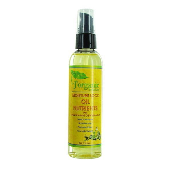 J'Organic Solutions Moisture Lock Oil Nutrients (with avocado, Castor, Sweet almond oil) 4 Oz