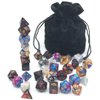 Assorted Polyhedral Dice Set with Black Drawstring Bag, 5 Complete Dice Sets of D4 D6 D8 D10 D% D12 D20 Great for Dungeons and Dragons DND RPG MTG Games