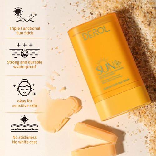 Sunscreen Stick for Face and Body Quick Sunstick Protection Bar SPF50+ 0.56 fl oz/16 g Sun Care, No Whitecast Sunscreen, No Sticky for All Type Skin