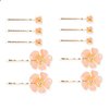 Fodattm 10PCS Fashion Flower Bobby Pin Hair Clips Wedding Bride Metal Hair Pins Side Clip for Women Lady (Pink)