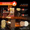 MEKER Fire Starters - Natural Fire Starters for Fireplace, Campfires, Fire Pit, BBQ Grill, Wood Stove, All Weather Charcoal Starter, Wood Wool Firelighters & Odorless Fire Starter Eco Friendly