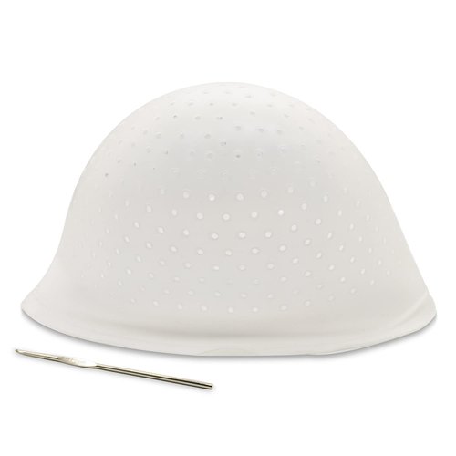 Holes Open Silicone Highlight Hair Cap Punched Hair Highlighting Cap Reusable Frosting Cap Highlights Caps for Hair Dyeing DIY Hair Color Salon Highlighting Cap with Hook Kit