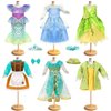 18 inch Doll Clothes and Accessories - 6Pcs Different Princess Costume Dress