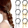 6Pcs Bow Ponytail Holder Hair Ties Metal Bowknot Hair Elastic Scrunchies Hair Rubber Bands Hair Ropes Headbands Decorative Hair Accessories for Women Girls