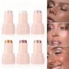 MAEPEOR Jelly Highlighter Stick 6 Colors Hydrating Natural Dewy Glow Face Highlighter Long Lasting Brightening Non-Caking Highlight Stick (06 Dawn Glow)