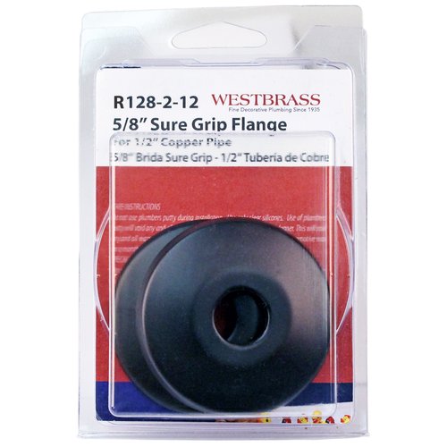 Westbrass R128-2-12 1/2" (5/8" OD) Sure Grip Low Pattern Flange for Copper Pipe (2-Pack), 1-Pack, Oil Rubbed Bronze