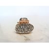 Generic Tiny mini rose gold metal oval or leaf shaped hair claw clips with crystals (Pattern: Leaf)