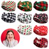 9 Pieces Christmas Twisted Headbands Christmas Stretchy Head Wrap Elastic Headbands Wide Retro Plaid Candy Christmas Hair Accessories for Women Ladies(Plaid Styles)