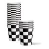 Checkered Flag Party Supplies - Black and White Checkered Party Supplies - Race Car Theme Party | Tableware Set Includes Plates Napkins and Cups | Kit for 16