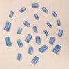24Pcs Light Blue Press on Nails Cat Eye Fake Nails Medium Square Fake Nails with Glitter & Gradient Design Full Cover Stick on Nails for Women and Girls Glossy Acrylic Nails Jelly Press on Nails
