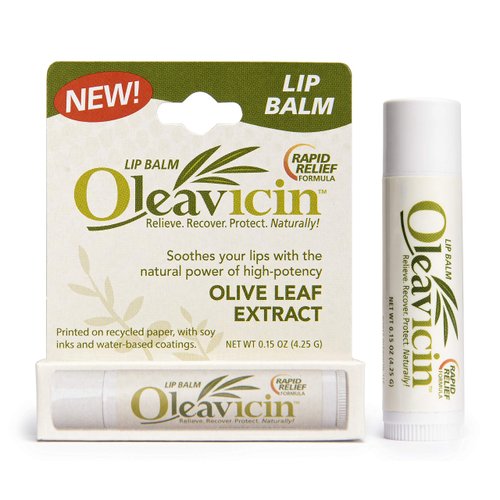 Natural Lip Balm by Oleavicin | Dry Lip Relief | Patented Moisturizing Formula for Chapped Lips | Organic Olive Leaf Extract