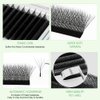 NATUHANA W Shaped Clover Eyelashes Extension 5D Premade Fans 0.07mm LU Curl 8-14 Mixed Tray Volume Lash Cluster W Lashes Supplies Automatic Blooming Flower Lash Extensions (5D black;0.07 LU, 8-14 MIX)