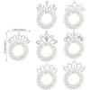 7 Pcs Pearl Crown Hair Ties White Pearl Beads Hair Scrunchies Elastic Hair Bands Beaded Ponytail Holder Crystal Princess Hair Rope Ties Accessories for Women Girls