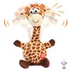 Hopearl Talking Giraffe Repeats What You Say Shaking Head Electric Interactive Animated Toy Speaking Plush Buddy Birthday Gifts for Toddlers, 9.5''