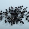 Kercisbeauty Black Beads Hair Comb for Wedding Brides Bridesmaid Crystal Black Hair Jewelry for Women Girls Halloween Costume