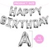 Silver Happy Birthday Balloons Banner (3D Silver Lettering) Mylar Foil Letters | Inflatable Party Decor and Event Decorations for Kids and Adults | Reusable, Ecofriendly Fun