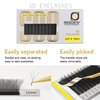 SEEDEW 3D Lash Extensions, 0.07mm C Curl MIX8-15mm 12 Rows/Tray, W Shape Flat Stem, Korean PBT Natural Eyelash Grafting for Beginner Artist, Lash Tech, Beauty Salon(3D-Matte Black-0.07-C-MIX8-15mm)