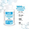 Supersmart - N-Acetyl Cysteine 1800mg per Day (High Absorption) - NAC Supplement - High Potency Antioxidants Amino Acids - Glutathione Precursor | Non-GMO & Gluten Free - 100 Vegetarian Capsules