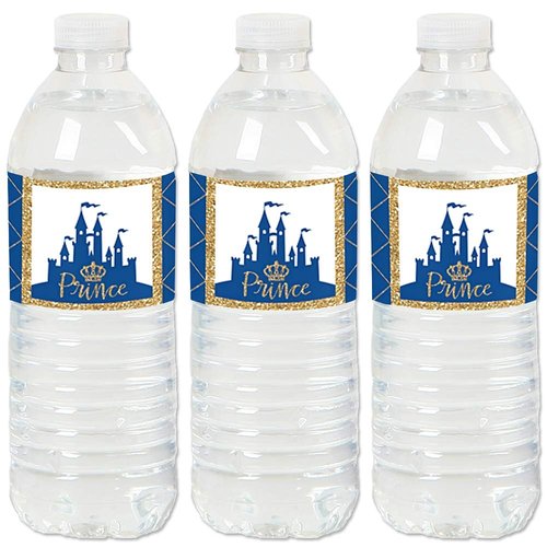 Royal Prince Charming - Baby Shower or Birthday Party Water Bottle Sticker Labels - Set of 20