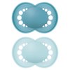 MAM Original Matte Baby Pacifier, Nipple Shape Helps Promote Healthy Oral Development, Sterilizer Case, 2 Pack, 6-16 Months, Boy,2 Count (Pack of 1)