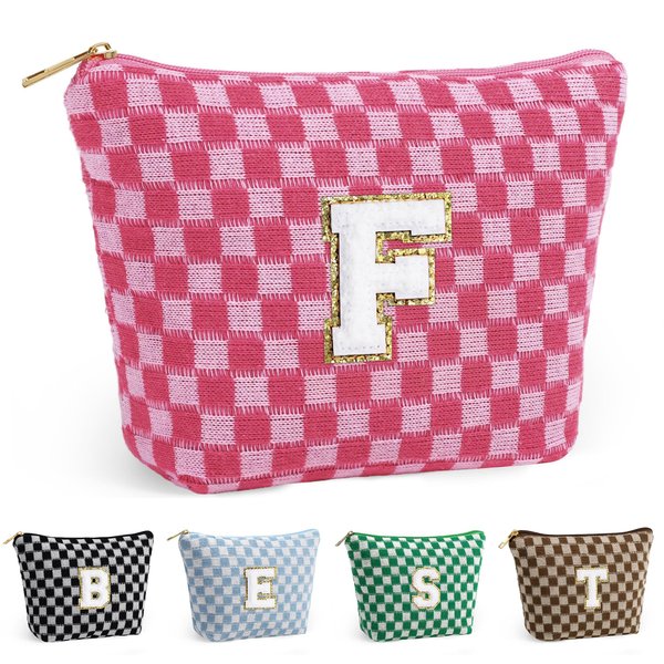 YOOLIFE Cosmetic Bags - Pink Makeup Bag Make Up Pouch, Travel Cosmetic Pouch Make Up Bag, Travel Toiletry Bag for Her Mom, Personalized Birthday Gift Idea for Friend Female Girlfriend Gifts F