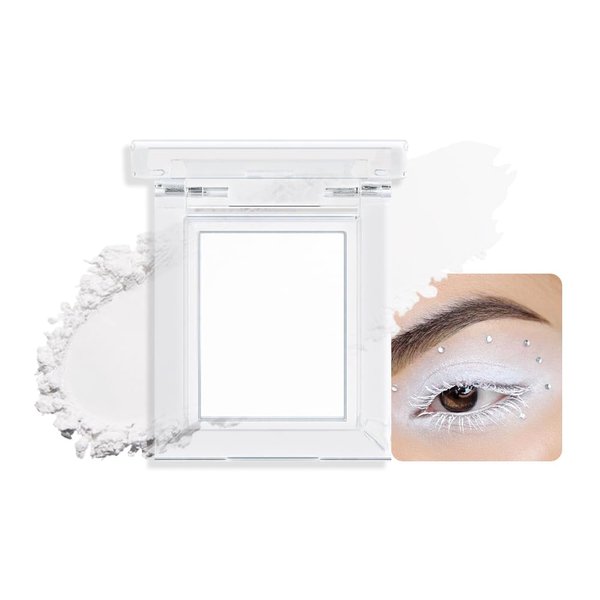 AMY'S DIARY Single matte White Eyeshadow, Highly Pigmented Intense Color - Highly Purified, Safe Eyeshadow for Sensitive Eyes (White)
