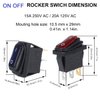 DMWD 3Pcs Waterproof 12Volt 20A Rocker Switch with Blue Light SPST 3 Pins ON Off Square Switch Snap-in Design for Car Boat Marine RV Truck