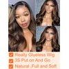 Nadula Bye Bye Knots Glueless Pre Everyting Wig Balayage Brown Body Wave 7x5 Pre Cut HD Lace Front Wigs Human Hair Pre Plucked Bleached Knots Ready to Go Highlight Ombre Wig 150% Density 16inch