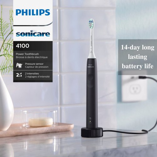 Philips Sonicare Electric Toothbrush Power Toothbrush Electric, Toothbrush Rechargeable Electric Toothbrush with Pressure Sensor, Dark Gray