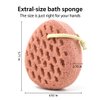 BAIMEI Bath Sponge, Sponge Loofah Body Scrubber, Shower Pouf Cleaning Loofahs Sponge, Shower Use Sponge (Pink Grey)