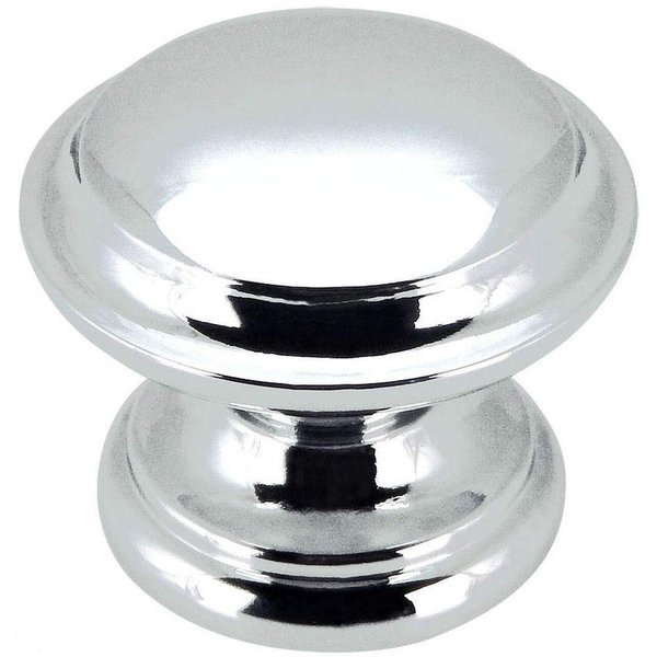 Cosmas 10 Pack 4251CH Polished Chrome Cabinet Hardware Round Knob - 1-3/8" Diameter - Wide Base