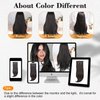 AISI BEAUTY Clip in Hair Extensions, 7PCS Long Black Straight Layered Hair Extensions Upgrade Soft Lace Weft Lightweight Hair Extensions for Women(20 Inches)