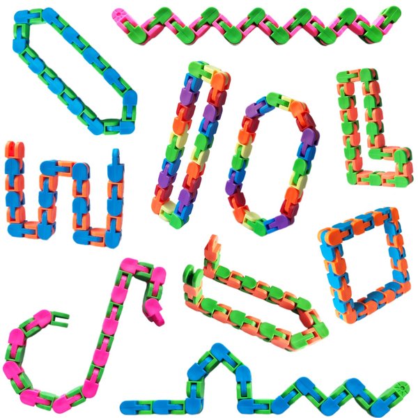 10 Pack Wacky Tracks Fidget Toys Gifts for Kids Students Classroom School Prizes Snap and Click Finger Sensory Toys for Adults Stress Relief ADD ADHD Autistic Keeps Hands Busy (10)