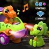 Remote Control Car for Toddler, Toys for 2 3 4 Year Old Boy, 2 Pack Toddler RC Car for Kids 3-5 with LED Lights & Music, Dinosaur Toys for Ages 2-4 , Christmas Birthday Gift Ideas for Toddler