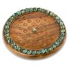 Wooden Solitaire Board Game with Glass Marbles, Classic Wooden Solitaire Game, Indian Handcrafted Sheesham Wood Game Good for Mental Development – 9 inches Diameter