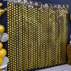 MENSTARSI Gold Party Decorations,2 Pack King Crown Shaped Gold Backdrop,3.3x6.6ft Each Gold Foil Fringe Curtains Perfect for Golden 50th 60th Birthday Decorations for Men for Boy,2025 Graduation Party