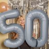 40in Gray Number 9 Balloons Big Foil Mylar Party Balloons for Girls Boys 9th Birthday Party Decorations Supplies