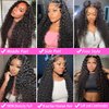 GYAJEP 13x6 Water Wave Lace Front Wigs Human Hair 180% Density HD Lace Frontal Wigs Human Hair Pre Plucked with Baby Hair Wet and Wavy Wigs Human Hair Natural Color 28 inch