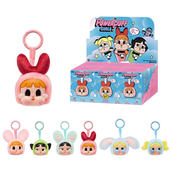 POP MART Crybaby × Powerpuff Girls Series-Vinyl Face Plush Blind Box, 6PCs Crybaby Blind Box Figures, Random Design Action Figures Collectible Toys Home Decorations, Whole Set