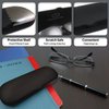 MyEyeglassCase Hard eye glass case | Slim glasses case hard shell with Microfiber Pouch and Cloth | Reading Hard Glasses case | Small & Protective (S5 Rough Black)