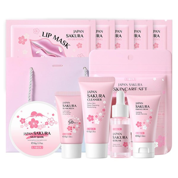 10Pcs Skincare Set - Travel Essentials for Women - Birthday Gifts for Teen Girls - Hydrating Skin Care Set - Smooth Skin- Cleanser, Serum, Cream,Sunscreen, Mud Mask - Rejuvenate Mini Travel Essentials