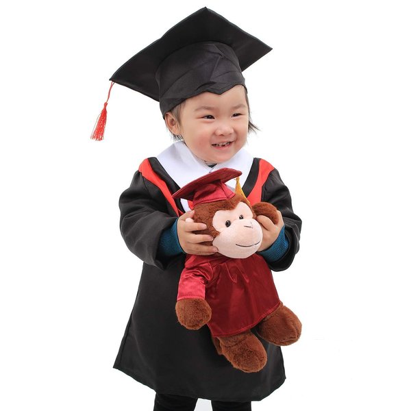 Plushland Squirrel Plush Stuffed Animal Toys Present Gifts for Graduation Day, Personalized Text, Name or Your School Logo on Gown, Best for Any Grad School Kids 12 Inches(New Black cap and gown)
