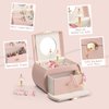 Vlando Kids Musical Jewelry Box for Girls with Drawer, Music Box with Ballerina and Stickers for Birthday Bedroom Decor, Gifts for Girls Kids - Pink