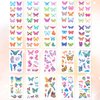 PAGOW 20 Sheets Glitter Butterfly Temporary Tattoos Self-adhesive Gift for Women Girl Fake Fairy Flower Waterproof Stickers for Halloween Party Favor Stuffers Fillers Face Body Arm Decoration(Style 4)