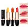 BINGBRUSH 3 Pcs Carotene Orange Red Cherry Color Changing Lipstick Queen,PH Mood Long Lasting Labiales Lip Gloss Korean Lip Balm Tinted Magic Lip Stain Matte Makeup Moisturize Lipstick Set for Women