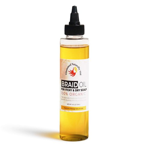 Glammed naturally oil - Braid oil and Scalp oil for hair growth, anti itch, locs, tension relief, dandruff and Dry Scalp Treatment, 4 Oz