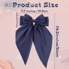 Olbye Hair Bows for Women Silky Satin Hair Ribbon Long Tail Bow Hair Clips Big Coquette Bows Black Hair Bow White Hair Ribbons Bows Hair Accessories for Women and Girls 4Pcs (Hair Bows D)