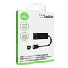 Belkin USB-C to Ethernet Adapter, Gigabit Ethernet Port Compatible w/ USB-C Devices, USB-C to Ethernet Cable for MacBook Pro & Dell XPS 13” Laptops, Ethernet USB-C Hub, Ethernet USB-C Adapter - Black