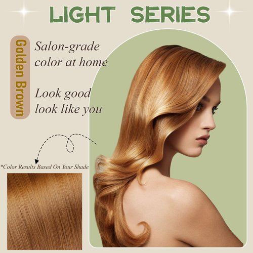 iemokoda Golden Brown Natural Plant Hair Dye Shampoo 3 in 1 for Grey Hair Coverage, No Irritation, Simpler Hair Color Shampoo for Women & Men, Semi-Permanent Bubble Plant Hair Dye with Conditioner